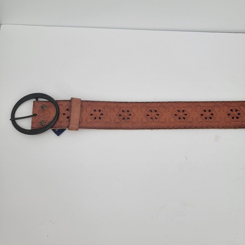 American Eagle Outfitters Genuine Leather Belt Brown Large Buckle Western Womens - Picture 7 of 7